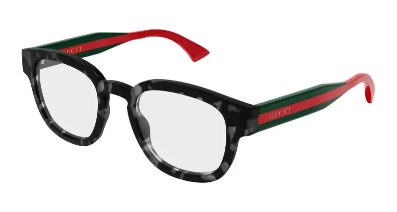 Uomo Gucci GG1992O 006 Montature da vista Acetato Havana Trasparente Rotonda