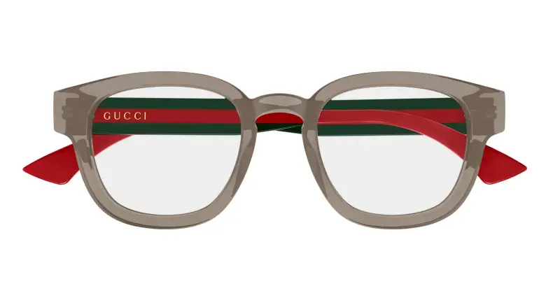 Uomo Gucci GG1992O 007 Montature da vista Acetato Marrone Trasparente Rotonda miniatura 2