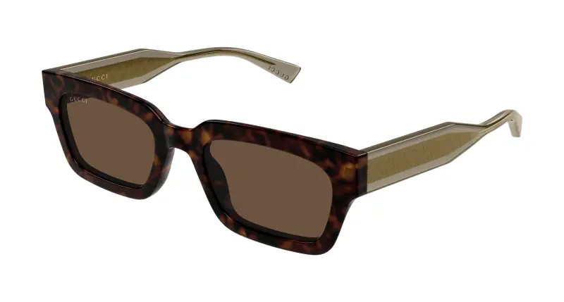 Uomo Gucci GG2069S 002 Occhiali da sole Acetato Havana Marrone Squadrata