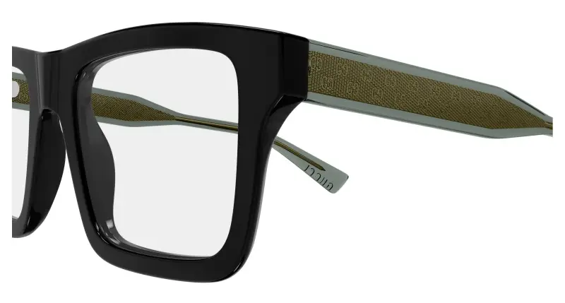 Uomo Gucci GG2070O 001 Montature da vista Acetato Nero Trasparente Squadrata miniatura 3