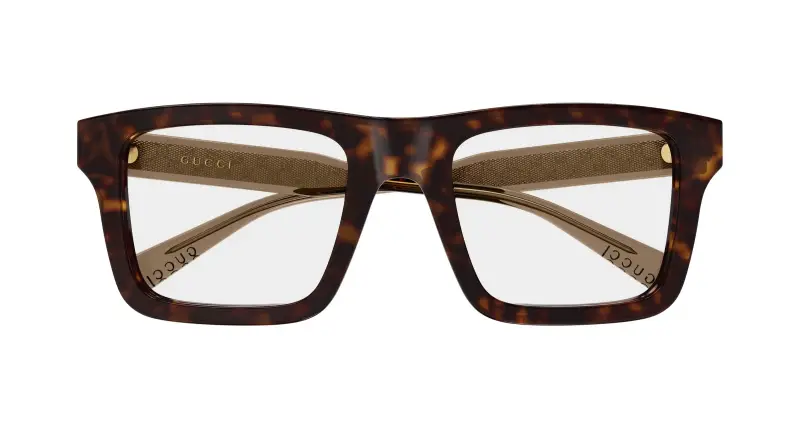 Uomo Gucci GG2070O 002 Montature da vista Acetato Havana Trasparente Squadrata miniatura 2