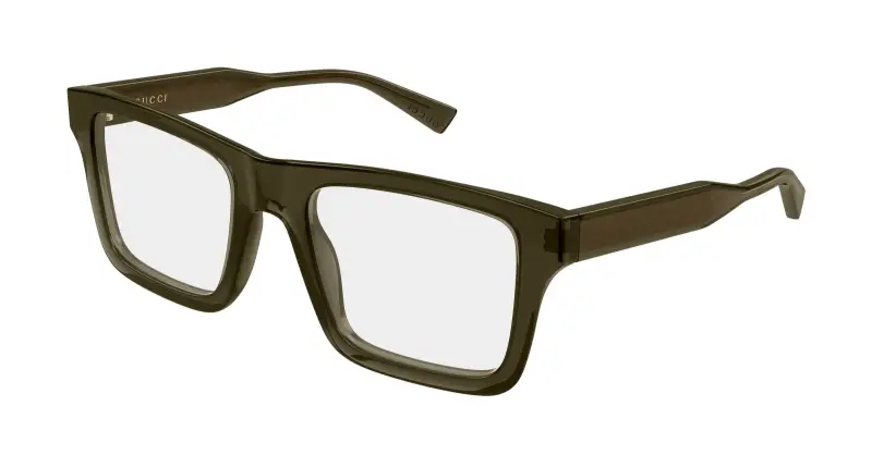 Uomo Gucci GG2070O 003 Montature da vista Acetato Verde Trasparente Squadrata