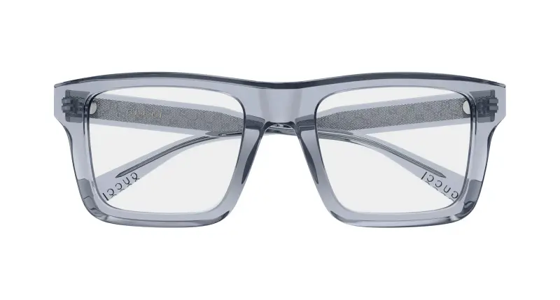 Uomo Gucci GG2070O 004 Montature da vista Acetato Grigio Trasparente Squadrata miniatura 2