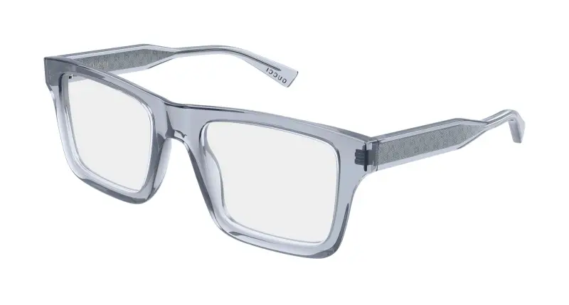 Uomo Gucci GG2070O 004 Montature da vista Acetato Grigio Trasparente Squadrata