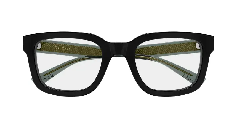 Uomo Gucci GG2071OL 001 Montature da vista Acetato Nero Trasparente Squadrata miniatura 2