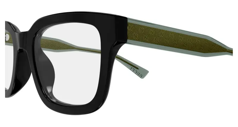 Uomo Gucci GG2071OL 001 Montature da vista Acetato Nero Trasparente Squadrata miniatura 3