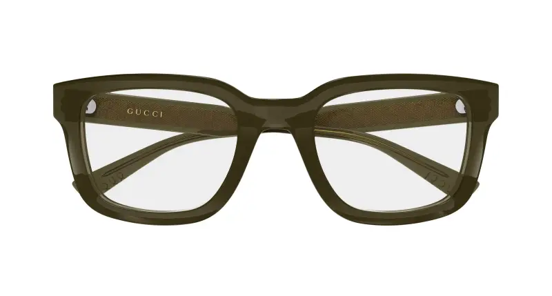 Uomo Gucci GG2071OL 003 Montature da vista Acetato Verde Trasparente Squadrata miniatura 2