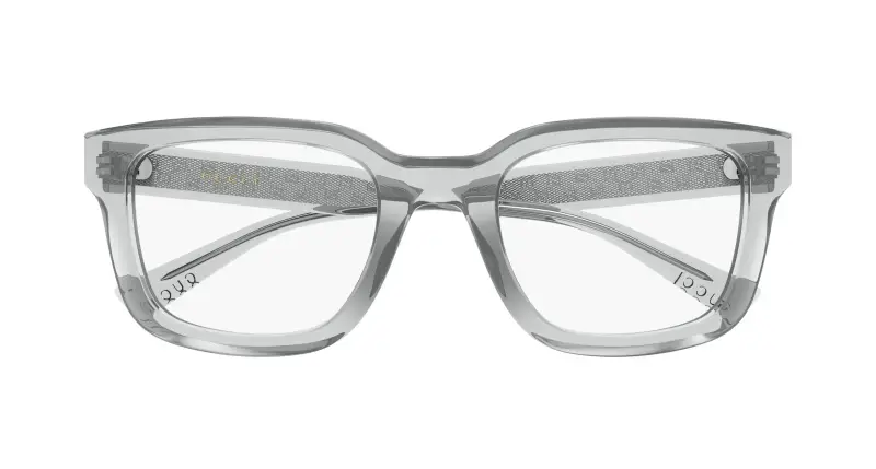 Uomo Gucci GG2071OL 005 Montature da vista Acetato Grigio Trasparente Squadrata miniatura 2