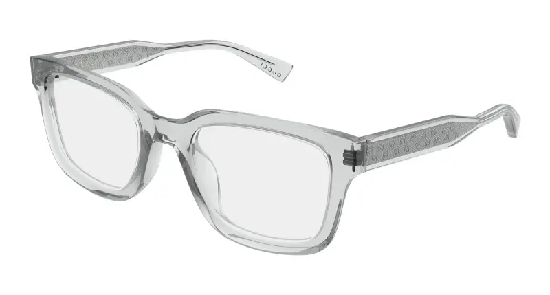 Uomo Gucci GG2071OL 005 Montature da vista Acetato Grigio Trasparente Squadrata