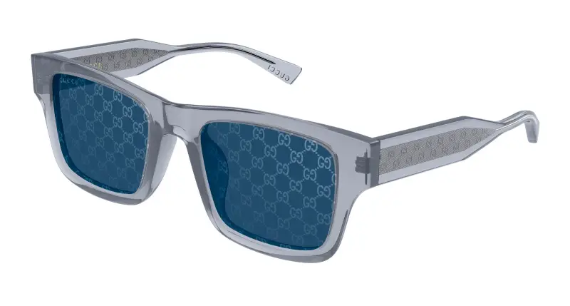 Uomo Gucci GG2072SA 004 Occhiali da sole Acetato Grigio Blu Squadrata
