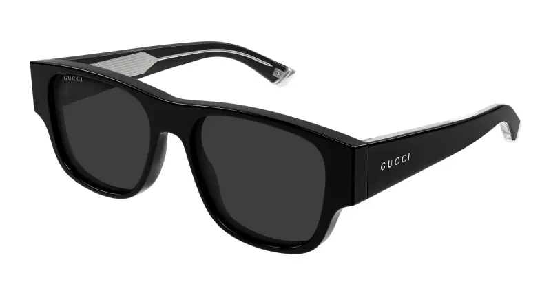Uomo Gucci GG2075S 001 Occhiali da sole Acetato Nero Grigio Squadrata