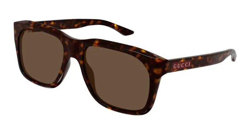 Uomo Gucci GG2077S 002 Occhiali da sole Acetato Havana Marrone Squadrata