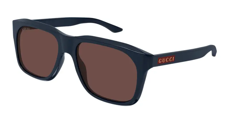 Uomo Gucci GG2077S 004 Occhiali da sole Acetato Blu Marrone Squadrata