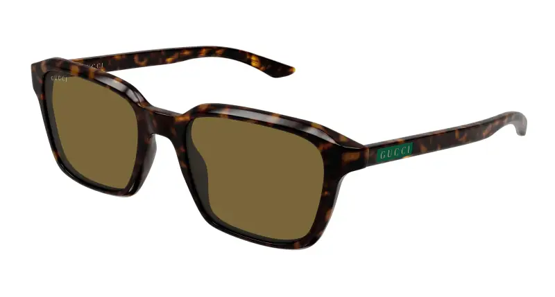 Uomo Gucci GG2078S 002 Occhiali da sole Acetato Havana Marrone Squadrata