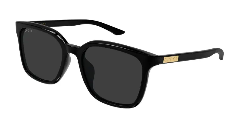 Uomo Gucci GG2080SK 001 Occhiali da sole Acetato Nero Grigio Squadrata