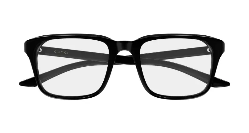 Uomo Gucci GG2081O 005 Montature da vista Acetato Nero Trasparente Squadrata miniatura 2