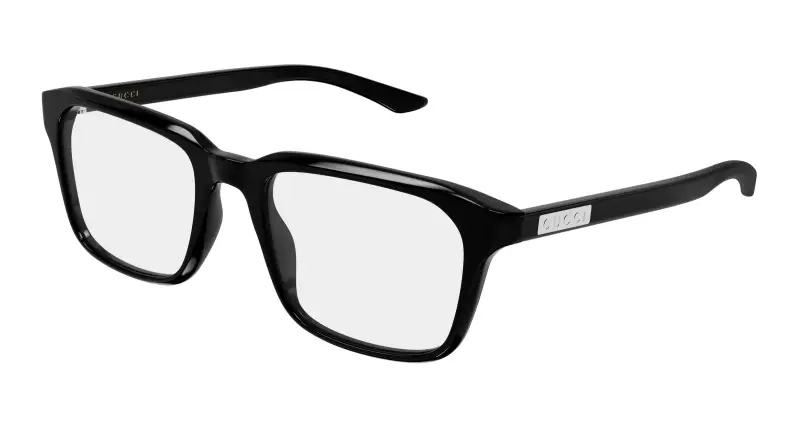 Uomo Gucci GG2081O 005 Montature da vista Acetato Nero Trasparente Squadrata