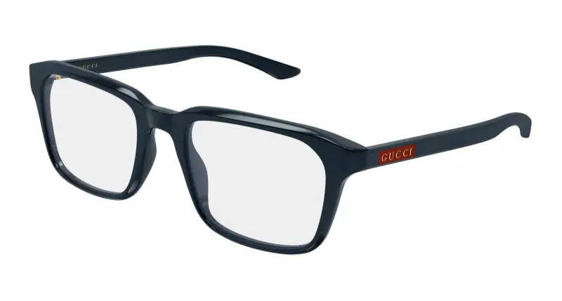 Uomo Gucci GG2081O 007 Montature da vista Acetato Blu Trasparente Squadrata