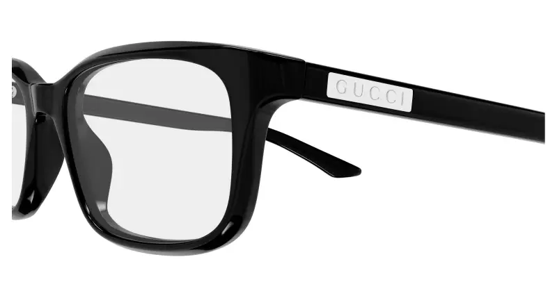 Uomo Gucci GG2082O 001 Montature da vista Acetato Nero Trasparente Squadrata miniatura 3