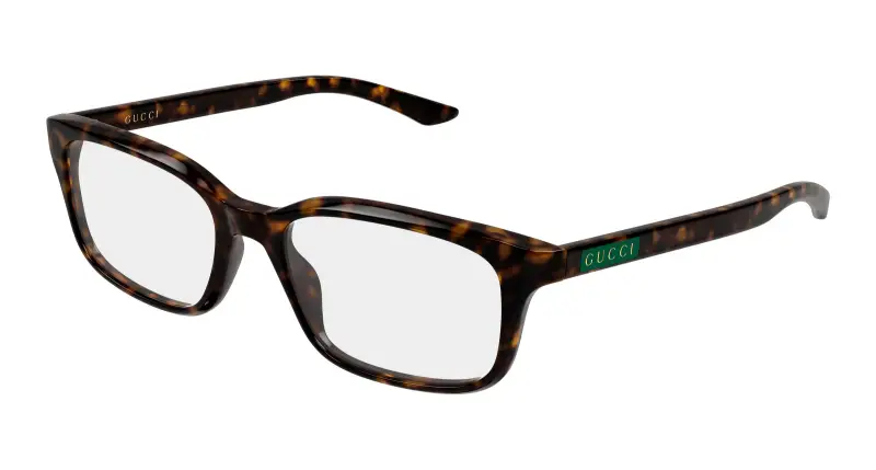 Uomo Gucci GG2082O 002 Montature da vista Acetato Havana Trasparente Squadrata