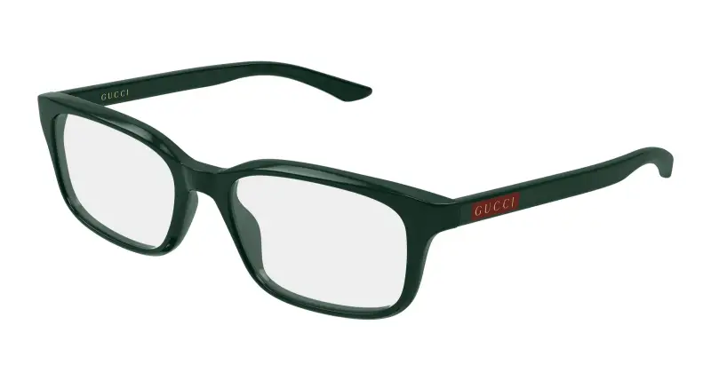 Uomo Gucci GG2082O 003 Montature da vista Acetato Verde Trasparente Squadrata