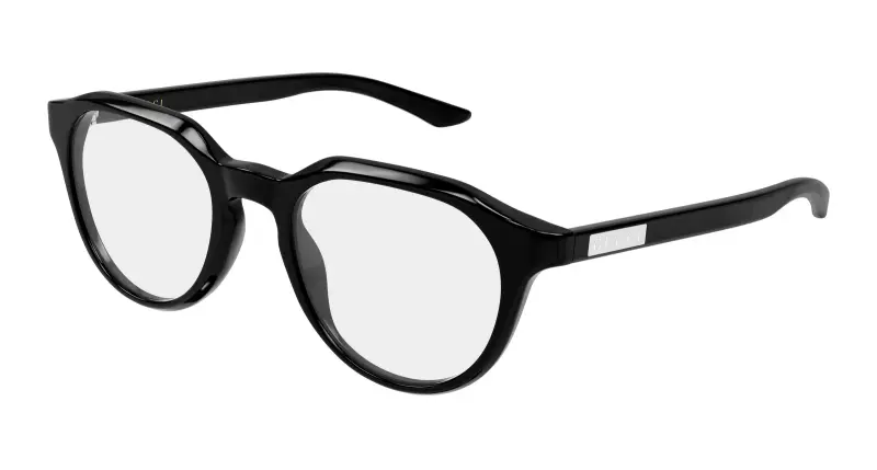 Uomo Gucci GG2083O 001 Montature da vista Acetato Nero Trasparente Rotonda