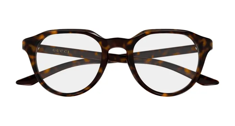 Uomo Gucci GG2083O 002 Montature da vista Acetato Havana Trasparente Rotonda miniatura 2