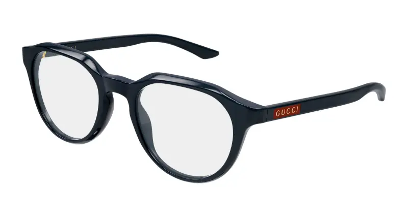 Uomo Gucci GG2083O 003 Montature da vista Acetato Blu Trasparente Rotonda