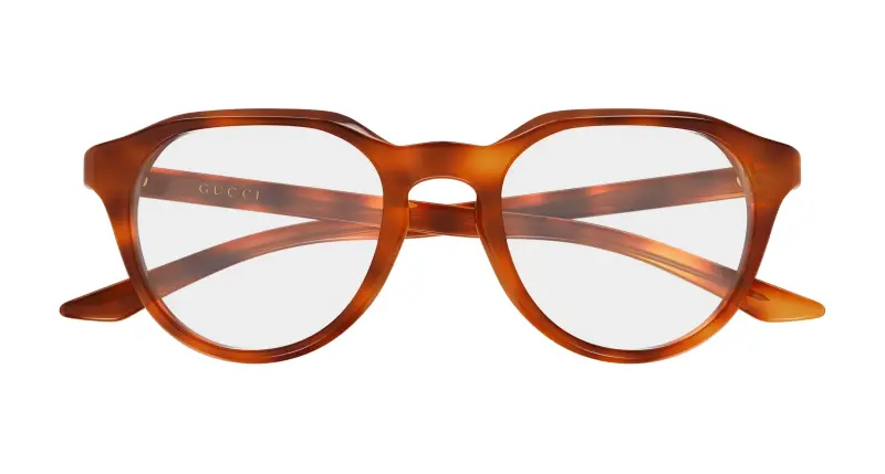 Uomo Gucci GG2083O 004 Montature da vista Acetato Havana Trasparente Rotonda miniatura 2