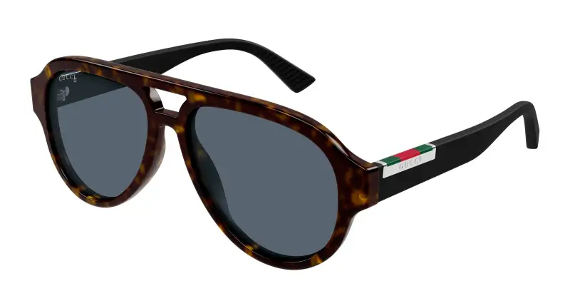 Uomo Gucci GG2088S 003 Occhiali da sole Acetato Havana Blu Pilot