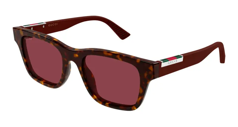 Uomo Gucci GG2089S 003 Occhiali da sole Acetato Havana Rosso Squadrata
