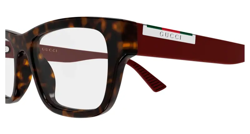 Uomo Gucci GG2091O 007 Montature da vista Acetato Havana Trasparente Squadrata miniatura 3
