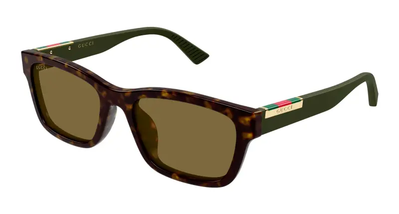 Uomo Gucci GG2092SA 002 Occhiali da sole Acetato Havana Marrone Squadrata