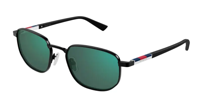 Uomo Gucci GG2093S 004 Occhiali da sole Metallo Nero Blu Squadrata