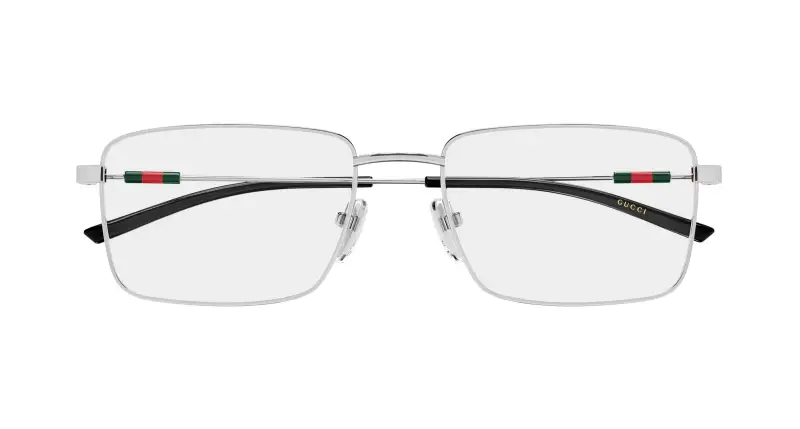 Uomo Gucci GG2098O 001 Montature da vista Metallo Argento Trasparente Squadrata miniatura 2