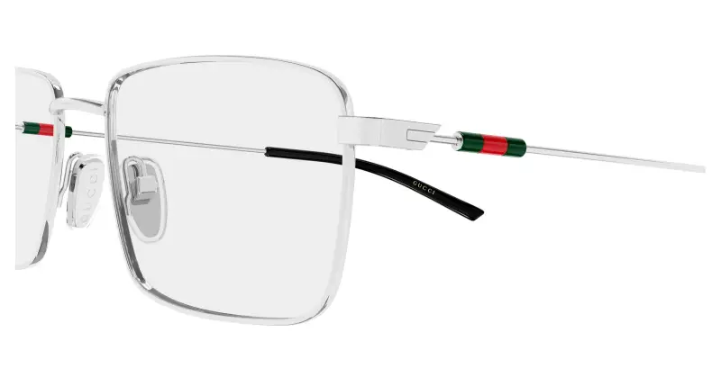 Uomo Gucci GG2098O 001 Montature da vista Metallo Argento Trasparente Squadrata miniatura 3