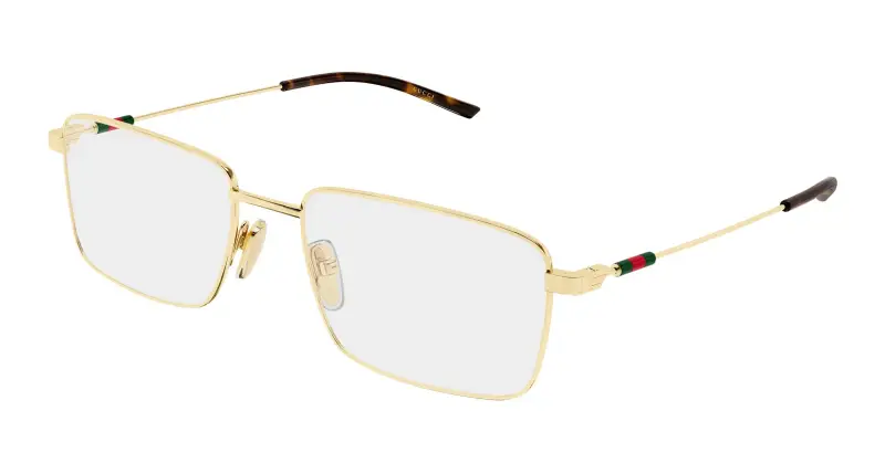 Uomo Gucci GG2098O 002 Montature da vista Metallo Oro Trasparente Squadrata