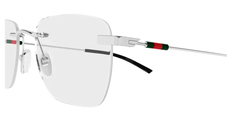 Uomo Gucci GG2099O 001 Montature da vista Metallo Argento Trasparente Squadrata miniatura 3