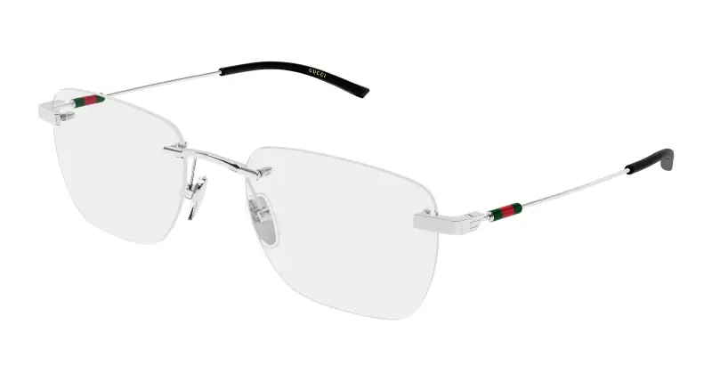 Uomo Gucci GG2099O 001 Montature da vista Metallo Argento Trasparente Squadrata