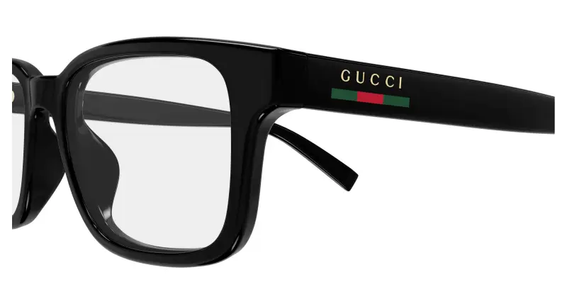 Uomo Gucci GG2107OL 001 Montature da vista Iniettato Nero Trasparente Squadrata miniatura 3