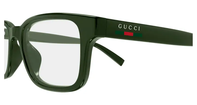 Uomo Gucci GG2107OL 004 Montature da vista Iniettato Verde Trasparente Squadrata miniatura 3