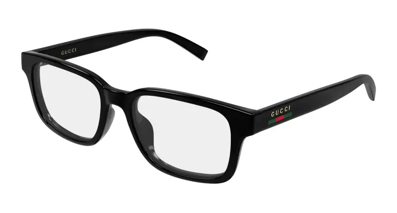 Uomo Gucci GG2107OL 005 Montature da vista Iniettato Nero Trasparente Squadrata