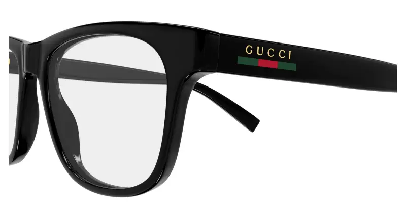 Uomo Gucci GG2108O 001 Montature da vista Iniettato Nero Trasparente Squadrata miniatura 3
