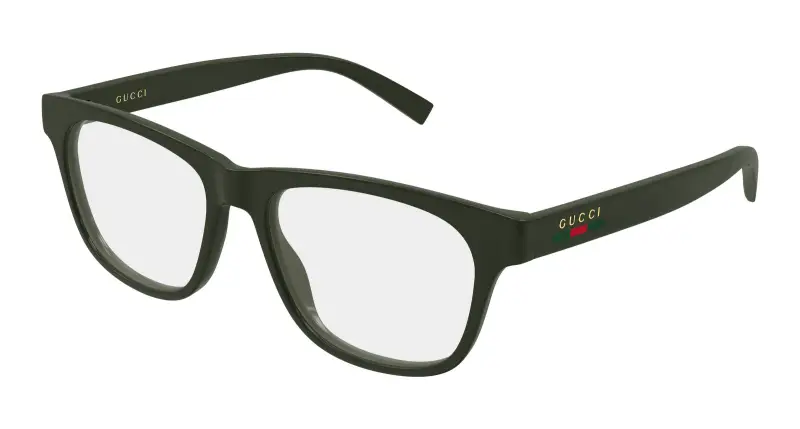 Uomo Gucci GG2108O 004 Montature da vista Iniettato Verde Trasparente Squadrata