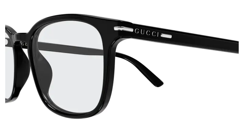 Uomo Gucci GG2129O 001 Montature da vista Acetato Nero Trasparente Squadrata miniatura 3