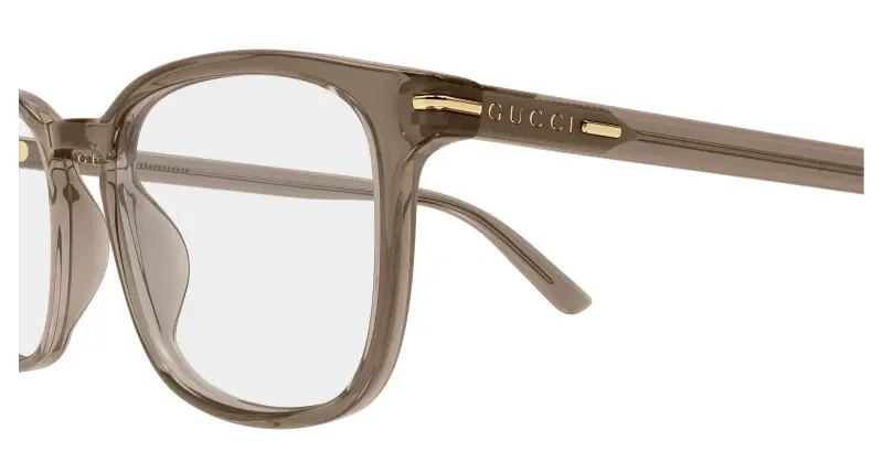 Uomo Gucci GG2129O 003 Montature da vista Acetato Marrone Trasparente Squadrata miniatura 3