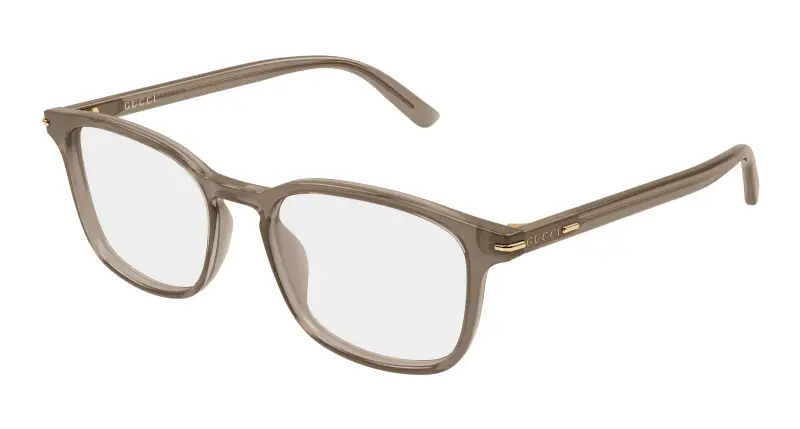 Uomo Gucci GG2129O 003 Montature da vista Acetato Marrone Trasparente Squadrata