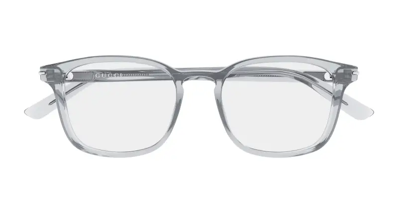 Uomo Gucci GG2129O 004 Montature da vista Acetato Grigio Trasparente Squadrata miniatura 2