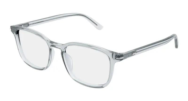 Uomo Gucci GG2129O 004 Montature da vista Acetato Grigio Trasparente Squadrata