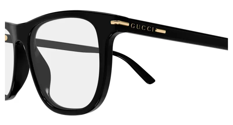 Uomo Gucci GG2130O 001 Montature da vista Acetato Nero Trasparente Squadrata miniatura 3